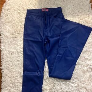 Edikted Luna Faux Leather Flare Jeans